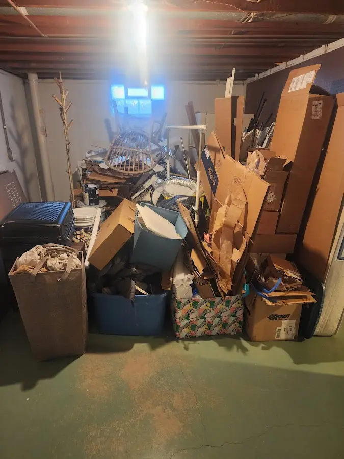 Roll-off dumpster container at job site for 8 Yard Dumpster Rental in Brooklyn Center